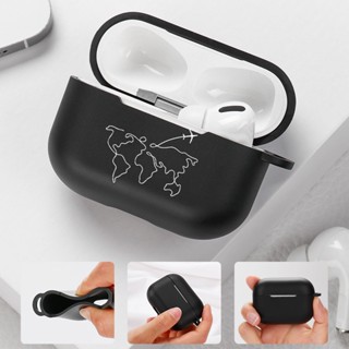 Black เคสสำหรับ Apple Airpods 1 2 3 เคส airpods ซิลิโคนสีดำเคสหูฟังสำหรับ Airpods Pro 2 เคส สำหรับ แอร์พอด พร้อมแหวนห้อย