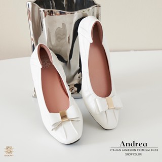 รองเท้าหนังแกะ รุ่น Andrea Snow color (สีขาว)