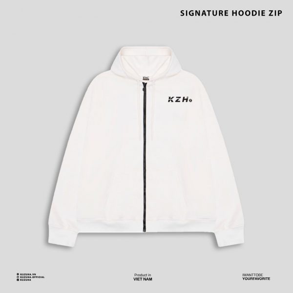 เสื้อฮู้ดแบรนด์ท้องถิ่น Kuzuha สีดํา