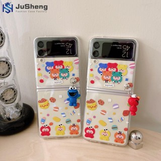 เคสโทรศัพท์มือถือ แบบฝาพับ ลาย Sesame Street แฟชั่น สําหรับ Samsung Z Flip4 Z Flip3 Z Flip2 Z