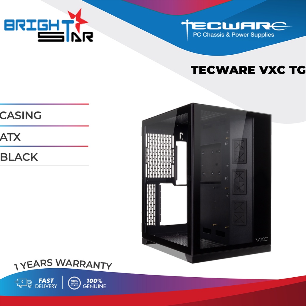 เคส PC TECWARE VXC TG / BLACK / ATX / รับประกัน 1 ปี /