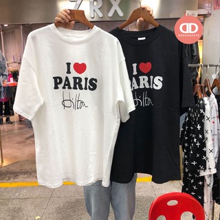 พร้อมส่ง 👕 T216 เสื้อยืดพิมพ์ลาย I❤️PARIS คอกลมแขนสั้น ผ้านิ่มมาก