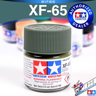 TAMIYA 81765 XF-65 XF65 FLAT FIELD GREY GRAY MATT MATTE สีเทาเข้มด้าน ACRYLIC PAINT MINI COLOR 10ML สีอะครีลิกสำหรับพ...