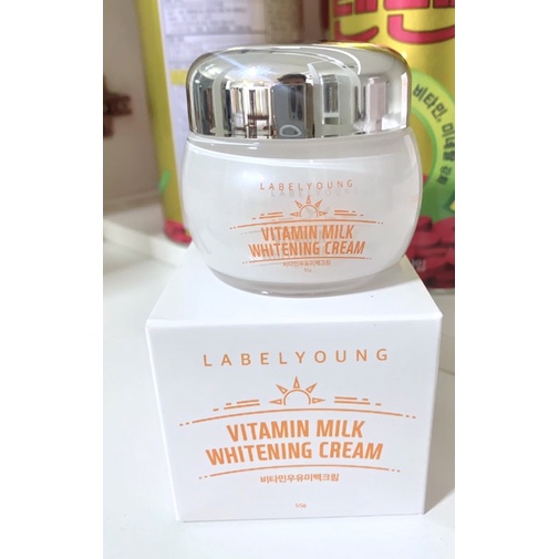 ครีมหน้าสดเกาหลีแท้ 💯% LABELYOUNG Vitamin Milk Whitening Cream 55 g.