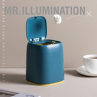 Desktop Trash Can Press Type Mini Garbage with Cover for Office Dressing Table