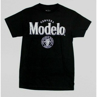 ใหม่ เสื้อยืดลําลอง แขนสั้น พิมพ์ลาย Cerveza Modelo Mexico Official สีดํา สําหรับผู้ชาย (4C4