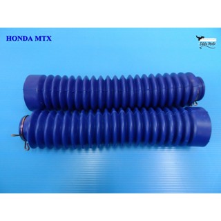 HONDA MTX125 MTX200 FRONT FORK BOOT RUBBER "BLUE" SET // ยางกันฝุ่น สีน้ำเงิน มีเหล็กรัดปลาย สินค้าคุณภาพดี