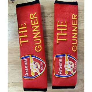 ผ้า หุ้มเข็มขัดนิรภัยรถยนต์ #ที่หุ้มสายคาดเบลท์ ลาย#อาเซนอล#Arsenal  /แพ๊คคู่