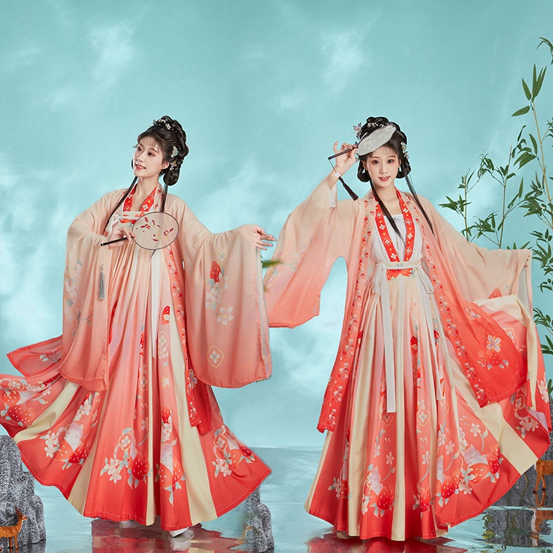 ชุดเครื่องแต่งกาย ชุดสูทกระโปรง ความยาวหน้าอก แขนกว้าง สไตล์จีน แฟชั่นฮั่นฝู สําหรับสตรี