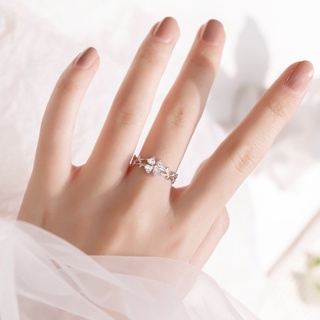 Four-leaf Clover Fashion Creative Leaf Opening Adjustable Ring Net Red Ins Temperament Personality Female Ring Tail Rin