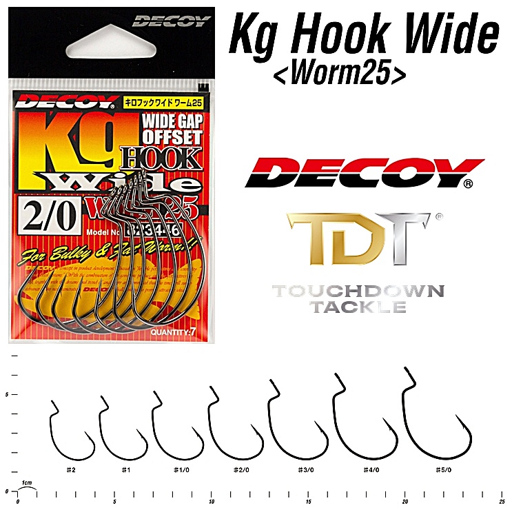 DECOY WORM25 KG HOOK WIDE   *** เบ็ดหนอน เทกซัส ท้องกว้าง JAPAN 100% ***