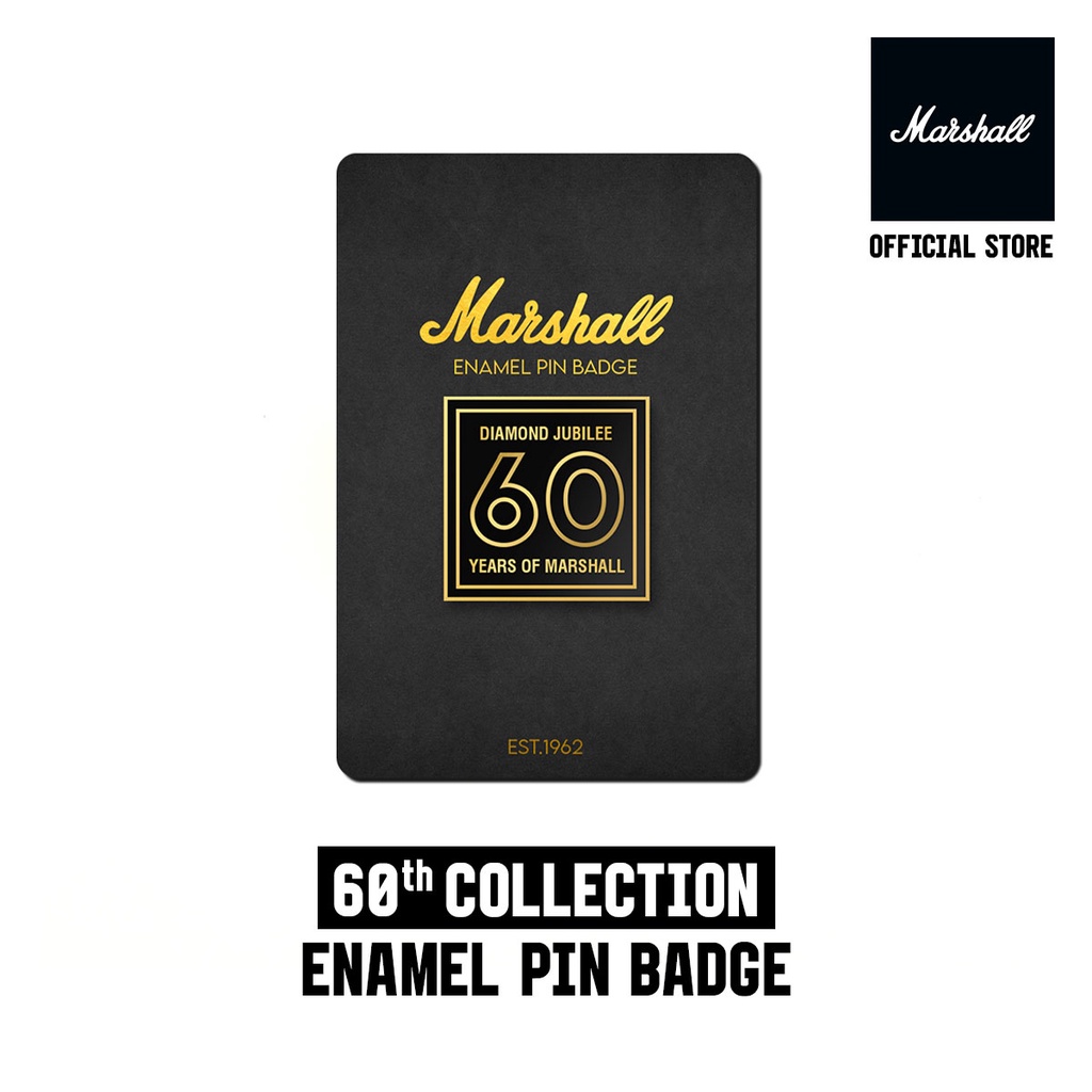 เข็มกลัด ลิขสิทธิ์แท้ / Marshall 60th Anniversary Enamel  Pin. / เข็มกลัดทอง / ของสะสม / NEW / คอลเลคชั่นใหม่