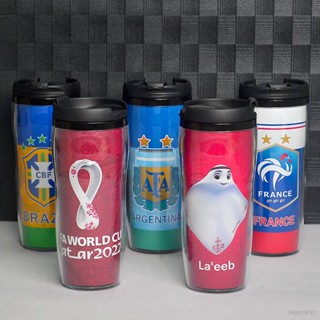 Fifa World cup Qatar 2022 แก้วน้ําแฟชั่น ลายโปรตุเกส โครเอเชีย เบลเยี่ยม เยอรมนี สเปน ฝรั่งเศส ของฝาก