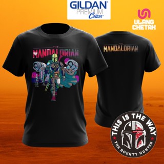 เสื้อยืดผ้าฝ้ายพิมพ์ลายแฟชั่น Gildan เสื้อยืดผ้าฝ้าย พิมพ์ลาย The Mandalorian Star Wars D07 สําหรับผู้ชาย และผู้หญิง