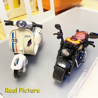 โมเดลรถจักรยานยนต์จําลอง Vespa สไตล์เรโทร พร้อมล้อเลื่อน ฟังก์ชั่นดึงถอยหลัง สําหรับผู้หญิง