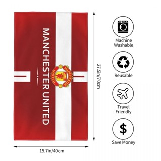 Manchester United fc Logo (6) ผ้าขนหนู ทรงสี่เหลี่ยม ขนาด 70x40 ซม. สําหรับออกกําลังกาย โยคะ วิ่ง กลางแจ้ง