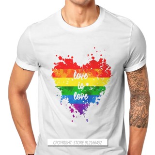 เสื้อยีด ความรักคือความรักหัวใจฮิปสเตอร์เสื้อยืด LGBT Pride เลสเบี้ยนเดือนเกย์กะเทยชายข้ามเพศผ้าฝ้ายเสื้อผ้าสตรีทแวร์เสื