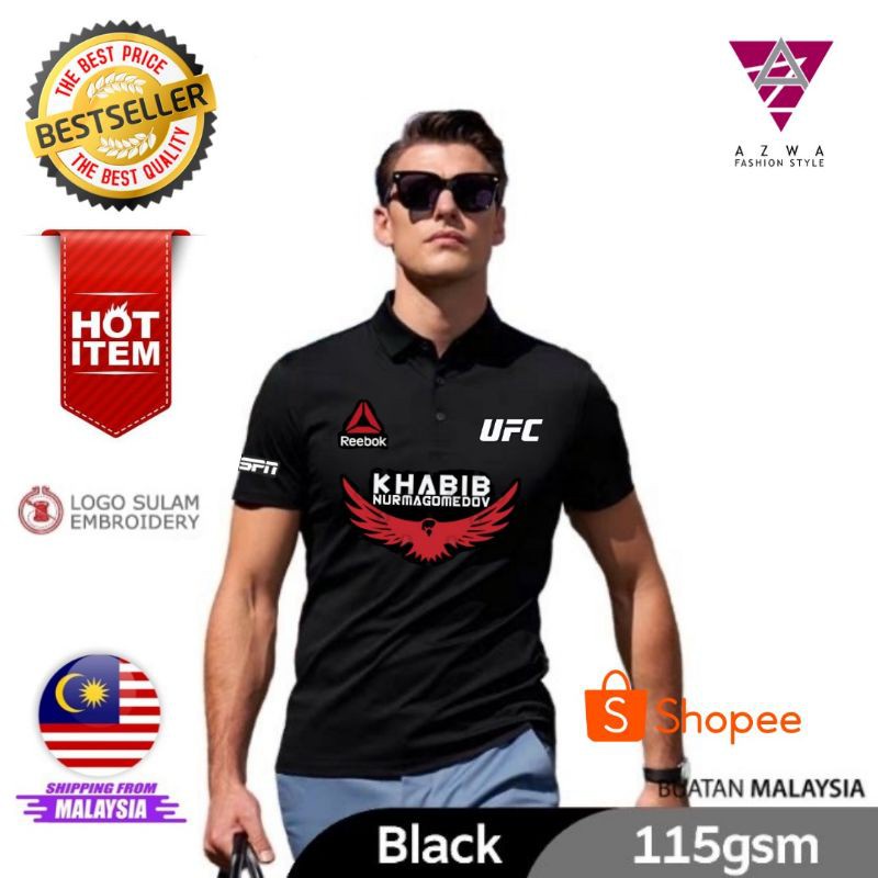 UFC REEBOK TEAM KHABIB NURMAGEDOV POLO T.SHIRT กําลังมาแรง
