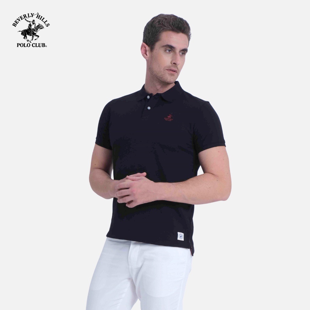 Beverly Hills Polo Club - เสื้อโปโลแขนสั้นผู้ชาย สีดํา Regularfit BK- PMRSS20TL036