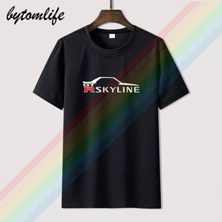 เสื้อยืดสไตล์เกาหลี นิสสัน GTR SKYLINE R34 เสื้อยืดสําหรับผู้ชายรุ่น จํากัด Unisex สีดํายี่ห้อเสื้อยืดผ้าฝ้าย