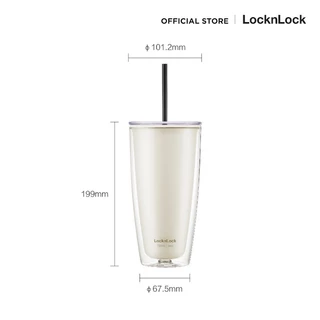 LocknLock แก้วพลาสติก 2 ชั้นพร้อมหลอด Double Wall Cold Cup รุ่น HAP507