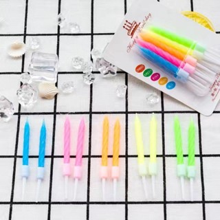 เทียนวันเกิด เทียนสีๆ Happy Birthday  (ราคาถูก/พร้อมส่งจากกท…
