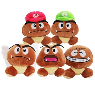 Nintendo Super Mario Bros. ขนาด 15 ซม. พวงกุญแจ จี้ตุ๊กตายัดนุ่น เกม Goomba With Wings Mushroom Mario luigi Cap ของเล่นสําหรับเด็ก