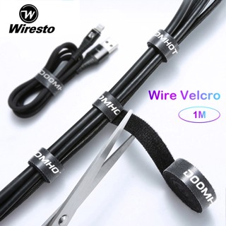 WIRESTO อุปกรณ์จัดเก็บสายเคเบิล สายหูฟัง เมาส์ สายไฟ คลิปป้องกันสาย USB การจัดการสายเคเบิล ตะขอและห่วงเทป Velcro สําหรับ iPhone Micro USB Type C