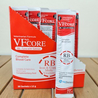 VF core RB กล่องแดง อาหารเสริมบำรุงเลือด สำหรับสุนัขและแมว ขาดเลือด เลือดจาง 1 กล่อง 30 ซอง