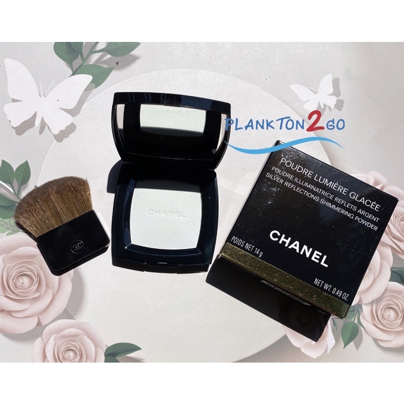 Chanel Silver Reflections Shimmering Powder 14g ป้ายคิง ปี2022  แป้งอัดแข็งสีขาว