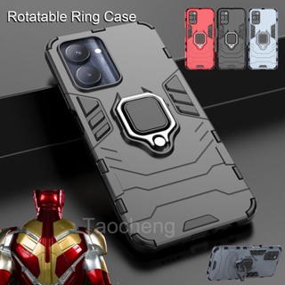 เคสโทรศัพท์มือถือแข็ง กันกระแทก พร้อมแหวนขาตั้ง สําหรับ Realme C33 real me Armor