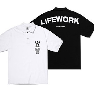 เสื้อยืดโปโล แขนสั้น พิมพ์ลายโลโก้ Pique Lifework