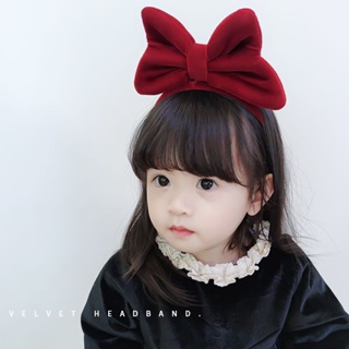 New year childrens red bow headband 2022 new hair accessories Girls cute all-match headband little girl headwear