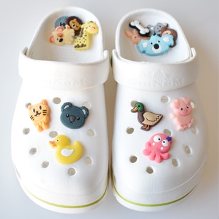 【Cute Deco】กระดุมเรซิ่น รูปการ์ตูนสัตว์น่ารัก (10 แบบ) สําหรับตกแต่งรองเท้า Crocs DIY