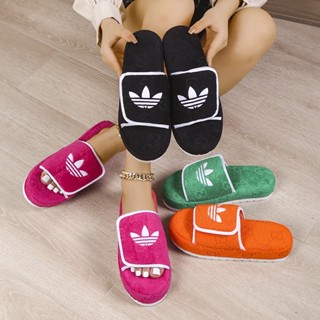 Gucci x adida รองเท้าแตะ ส้นแบน ใส่สบาย สไตล์เกาหลี สําหรับผู้หญิงมีไซส์36-43