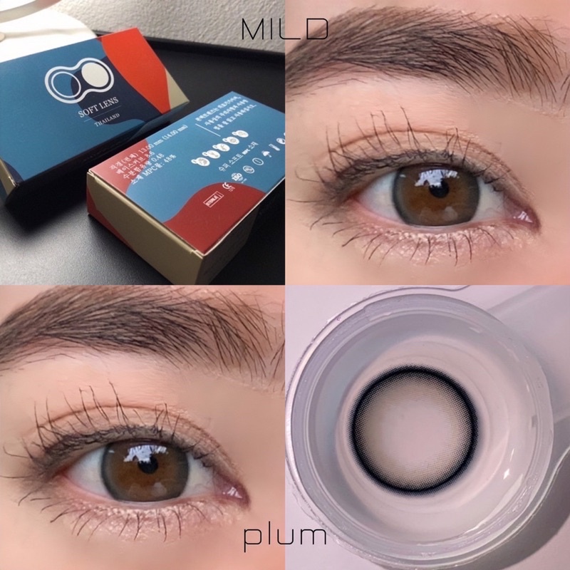 Miltia สี Plum รุ่นMild Softlensthailand (รายปี) วัสดุMPCแบบนิ่มพิเศษ Idollens