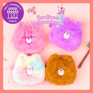 [Care Bears] กระเป๋าเครื่องสําอาง ขนปุย ขนาดเล็ก ลายหมีเชียร์แบร์