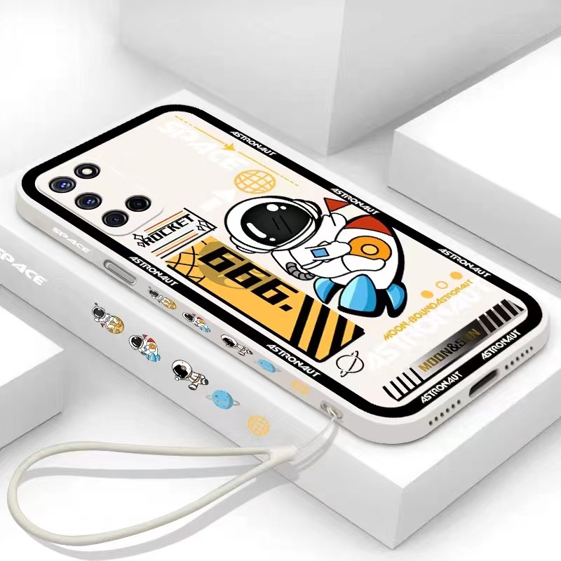 เคส Huawei P30 Lite Nova 3 Nova 3i Nova 6 SE Nova 7i P40 Lite P10 P10 Plus P20 P20 Pro P20 Plus P30 P30 Pro Nova 4E P40 P40 Pro P40 Plus P50 P50 Pro ตรงขอบ 90 °ซิลิโคนโทรศัพท์มือถือกรณีนักบินอวกาศ - รูปที่ 2