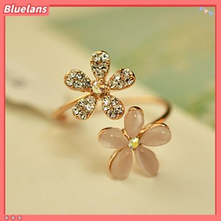 เครื่องประดับผู้หญิง แหวนทรงเปิดรูปดอกเดซี่โอปอล Rhinestone