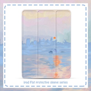 The sunrise oil painting เคสไอแพด pro 10.2 10.9 11 inch cover mini 5 6 air 1 2 3 4 5 เคส gen 7 8 9 10 case with pen slot