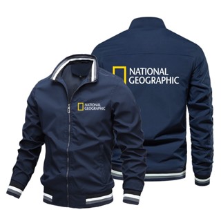 National Geographic Outdoor Photography Sportswear Baseball Jacket Channel Workwear Stand Collar Long Sleeve Sweater Aviator Jacket