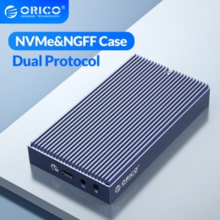 Orico อินเตอร์เฟซ Dual Bay M.2 NVMe NGFF Dual-Disk SSD Enclosure Type-C USB3.1 M.2 Dual-Protocol SSD SSD Enclosure Gray M2NV01