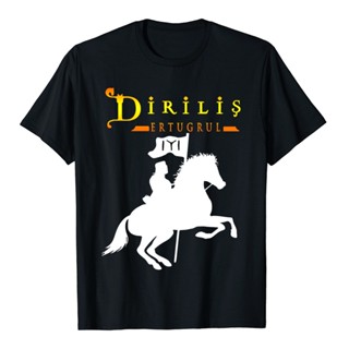 เสื้อเบลาส์ เสื้อยืด Dirilis Ertugrul เสื้อยืดนิยายประวัติศาสตร์ตุรกีเสื้อยืดผ้าฝ้าย 100% ผ้าฝ้ายนุ่มพื้นฐานเสื้อทีฟแขนส