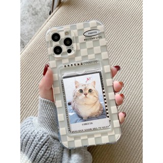 เคสโทรศัพท์ไอโฟนiphoneลายตารางหมากรุก พร้อม ช่องใส่การ์ด