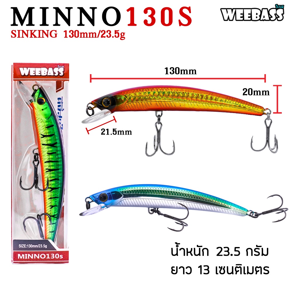 WEEBASSเหยื่อปลั๊ก - รุ่น MINNO130S SINKING 130mm/23.5g เหยื่อปลอม เหยื่อตกปลา - รูปที่ 2