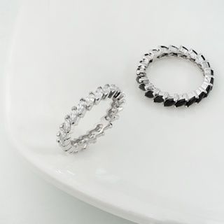 AR-Kang Collection***แหวนWhite Cz AAA, Black/Spinel (เงินแท้92.5%)