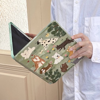 เคสอะคริลิคแข็ง ลายสุนัขแฮปปี้ พร้อมช่องใส่ดินสอ สําหรับ IPad10th Mini6 IPad5 6 7 8 9 Air3 Air4 Air5 10.9 นิ้ว Pro10.5 IPad10.2 นิ้ว Pro11 Pro12.9 2018 2020 2021