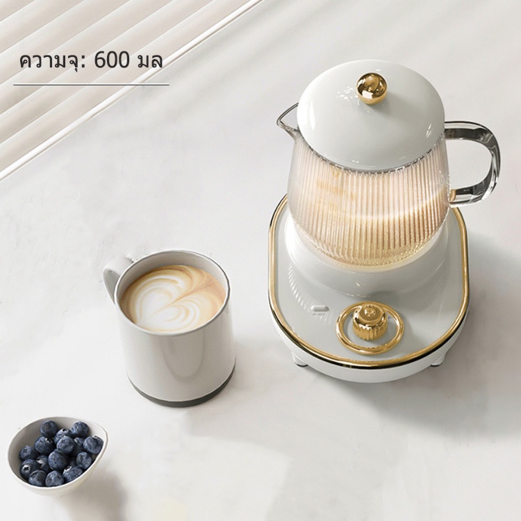 กาต้มน้ำไฟฟ้า ขนาด 0.6L กะทัดรัด ต้มน้ำ ชงชา ชงกาแฟ โถแก้วใส