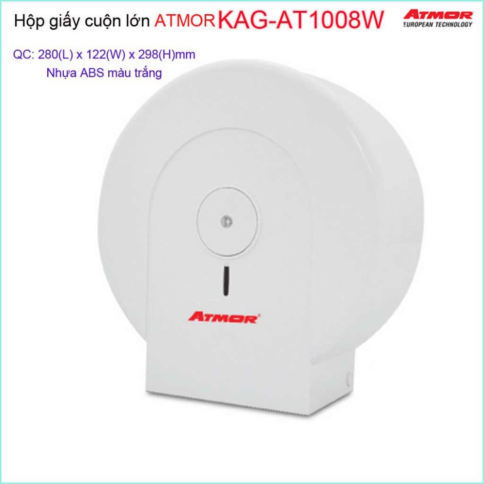 ที่ใส่กระดาษม้วนขนาดใหญ่ กล่องใส่กระดาษชําระ Atmor สีขาว KAG-AT1008W