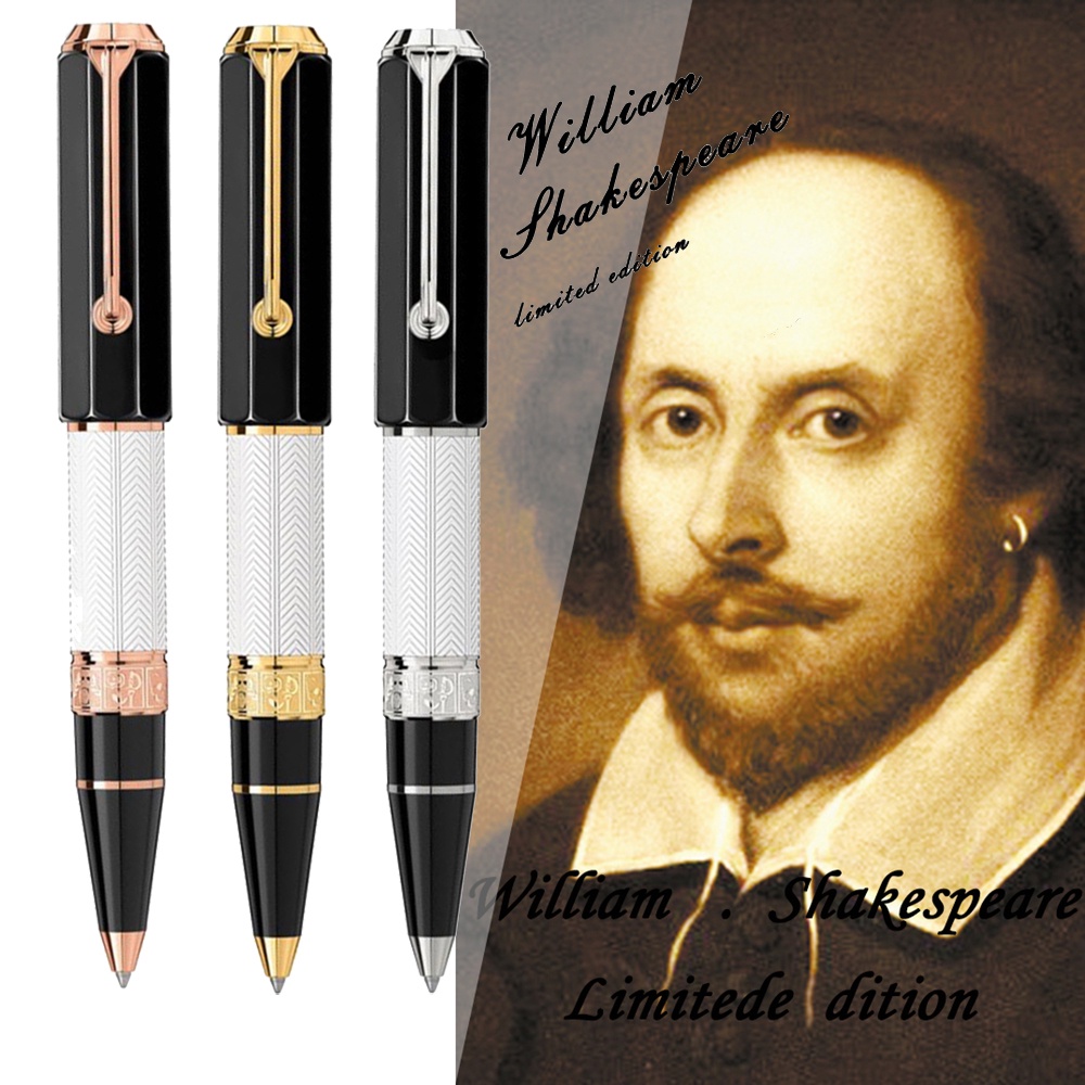 Mont Premier คุณภาพ 1:1 Luxury Detail Writer William Shakespeare Monte ปากกาลูกลื่น MB เครื่องเขียน Serial Number 6836/9000